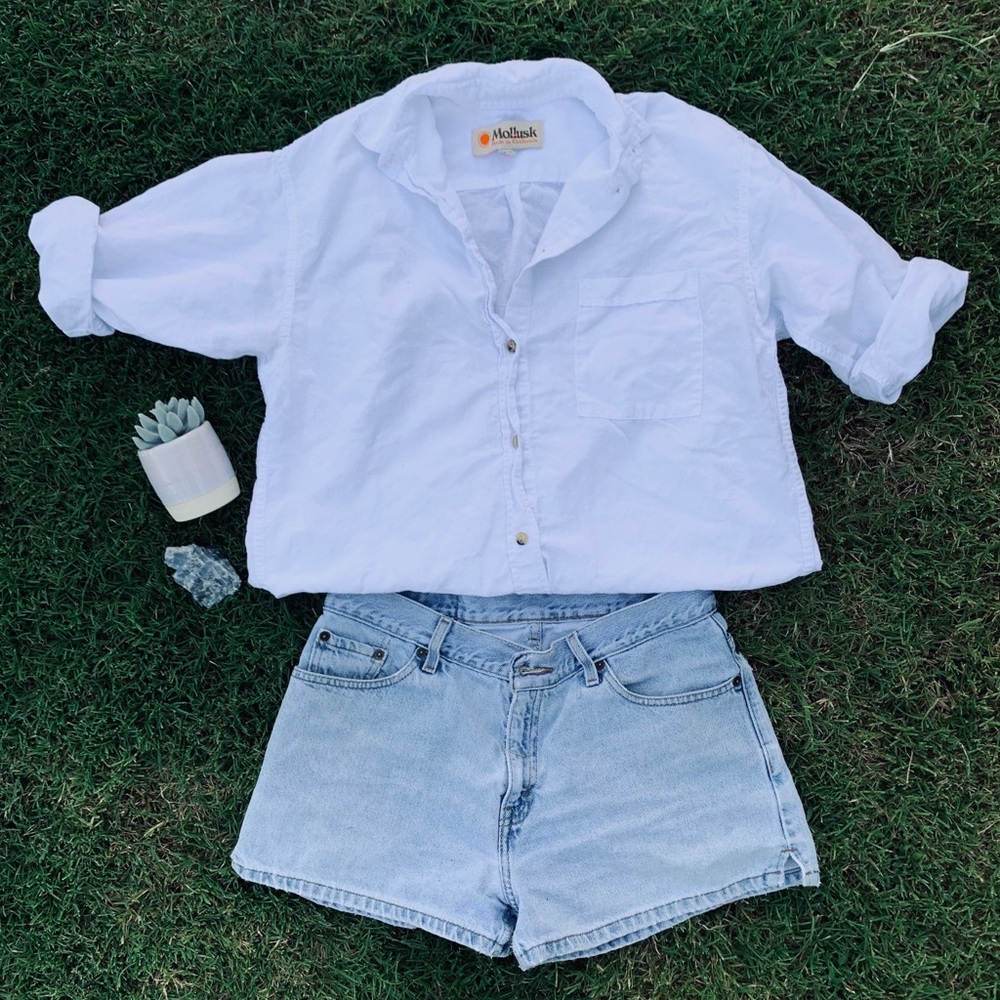 Mollusk White Loose Fitting Button Down
